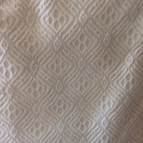 Cream With Metallic Brocade Pencil Skirt SIZE 2 - Picture 3 of 6